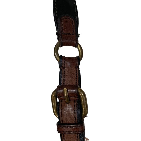 Fossil Cowhide Leather Gold Hardware Boho Crossbody Bag - Picture 7 of 12